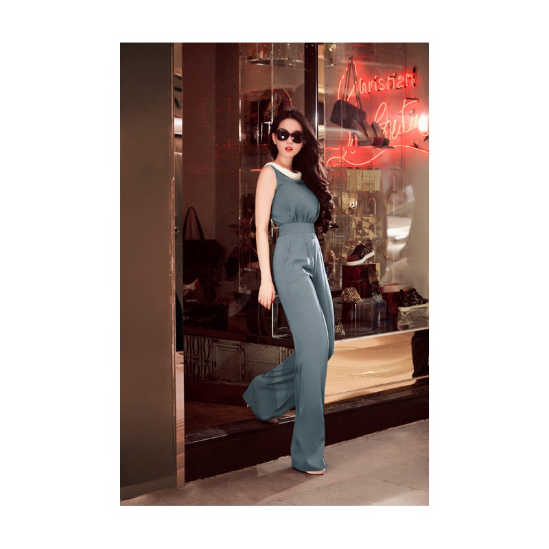 Jumpsuit dài sang chảnh cổ lá sen đồ bay nữ hiện đại TJ1135 | WebRaoVat - webraovat.net.vn