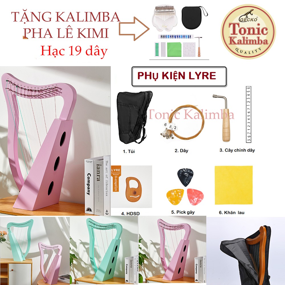 Đàn Hạc Cầm 19 Dây - Tặng Kalimba Pha Lê KIMI LY-059