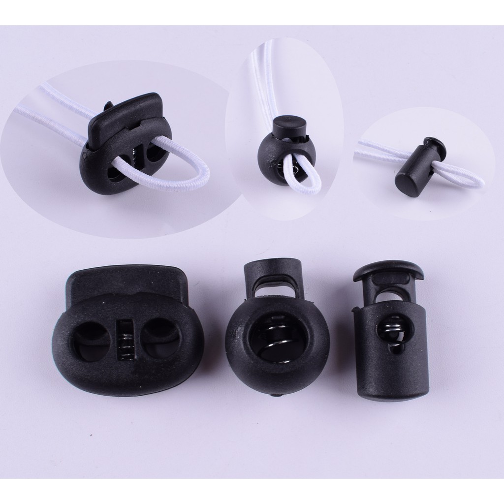 Khóa Dây Giày Thể Thao Bằng Nhựa Màu Đen Có Thể Điều Chỉnh