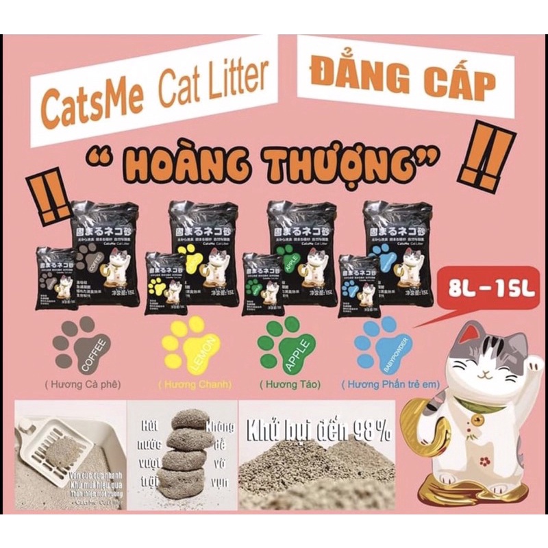 Cát Vệ Sinh Cho Mèo Túi 8L - Cát đất sét Nhật CATSME Cat Litter 8L