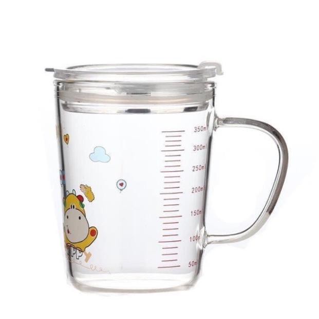 Combo 10 Cốc Pha Sữa Thủy Tinh Chia Vạch, Có Nắp Và Ống Hút Siêu Tiện Lợi Cho Bé