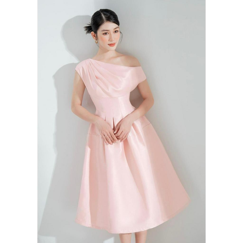 Đầm bigsize lệch vai dáng xòe tiểu thư bánh bèo  HN0523
