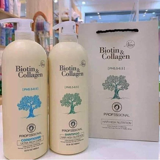 Cặp Dầu Gội , Xả ⚡FreeShip⚡ Biotin Collagen Trắng 1000ml | Giảm Rụng Tóc,Phục Hồi Tóc Khô Xơ, Hư Tổn [Chính Hãng]