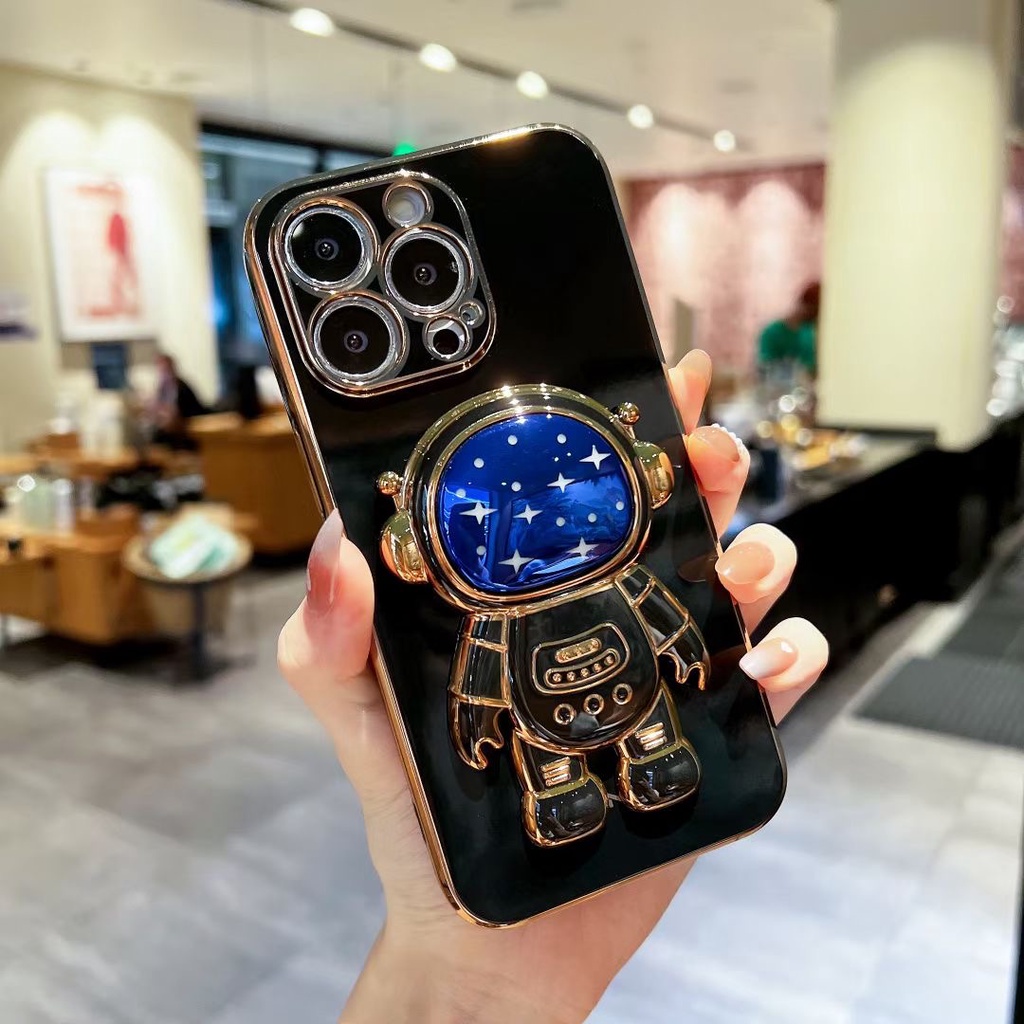 Ốp Điện Thoại Mềm Hình Phi Hành Gia Có Giá Đỡ Cho Iphone 12 pro max 11 pro max xs max xr x 13proamx plus