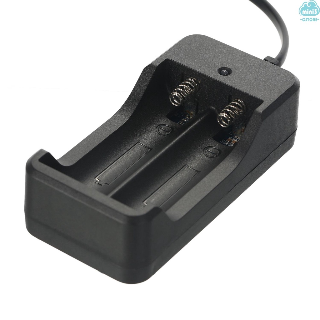 (V06) 2 Slots 18650 Li-ion Battery Charger 18650 Charging Dock Stand with LED Indicator