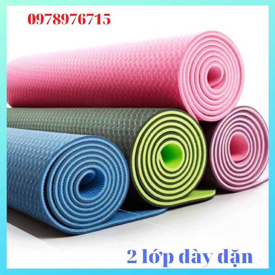 [TẶNG TÚI] Thảm tập YOGA-Thảm tập Gym tập thể dục tpe 6mm 2 lớp cao cấp siêu êm, chống trơn trượt cực tốt, không mùi