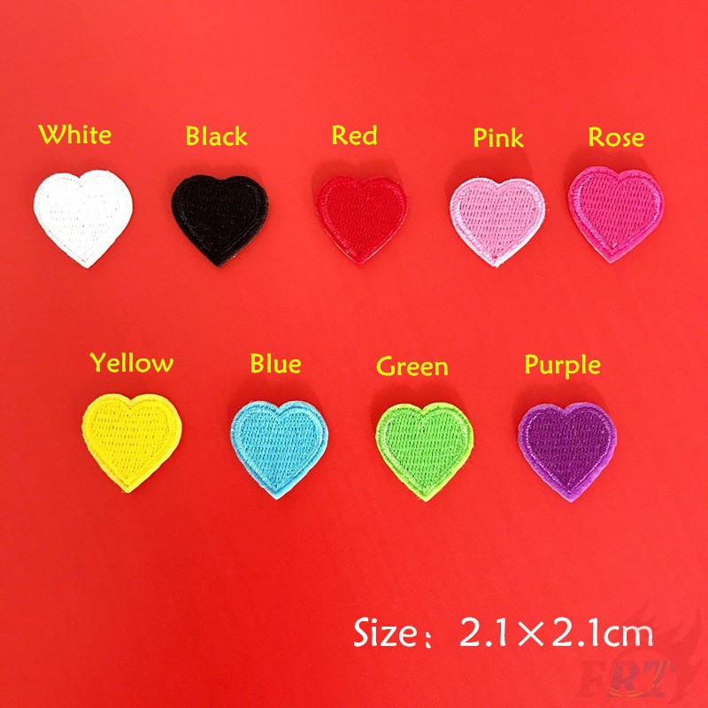 20 Miếng Dán Ủi Quần Áo Hình Trái Tim Dễ Thương - Trộn nhiều màu - 2x2.6cm