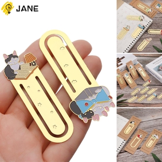 Thẻ Đánh Dấu Sách Bằng Kim Loại Hình Mèo Dễ Thương