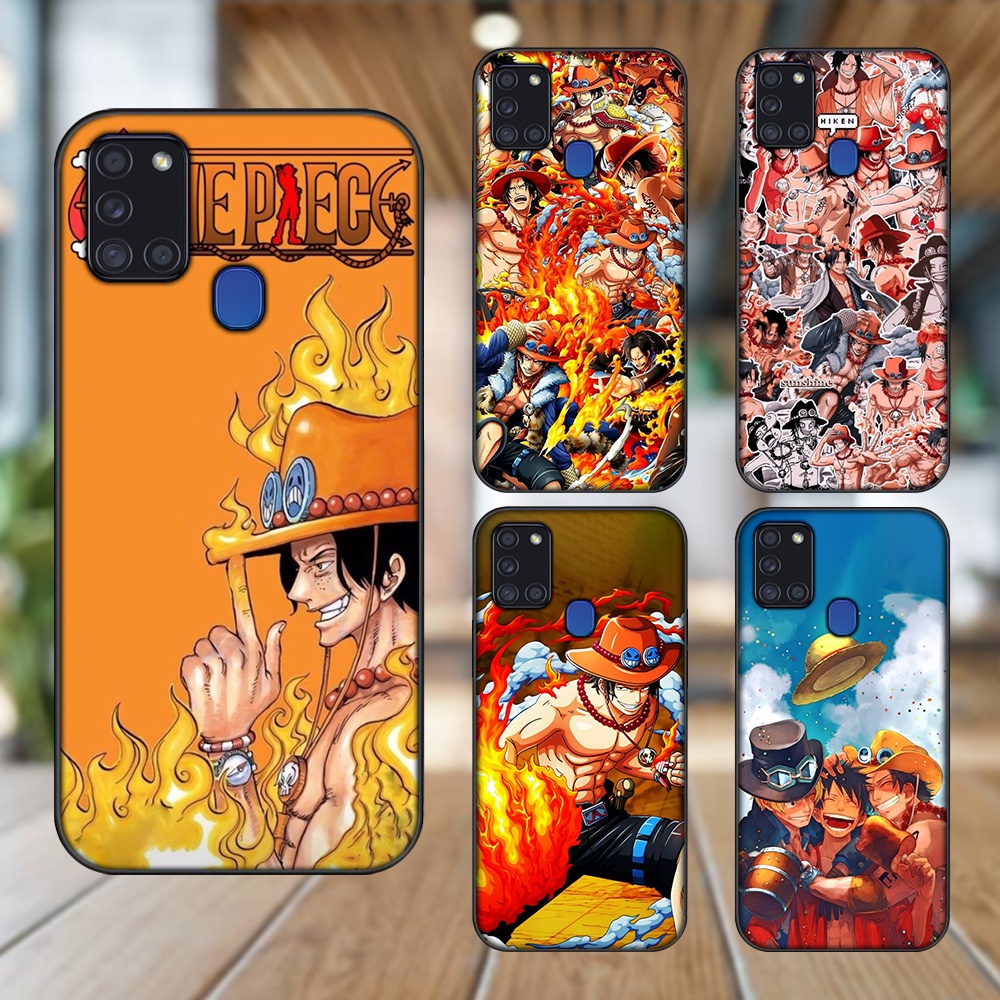 Ốp lưng Samsung A21S viền đen in hình Ace One Piece