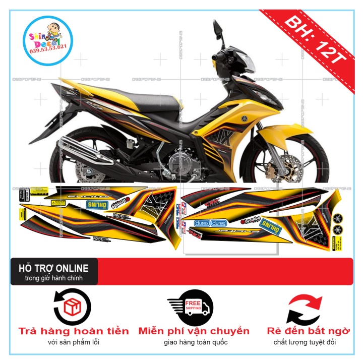 TEM RỜI EX 2011 IX VÀNG ĐEN -- SHIN DECAL 2