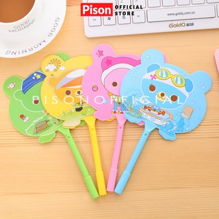 Bút quạt mực bi Pison hình Rilakuma tai gấu mực xanh ngòi bút 0.7mm - SP0757 - 01 bút