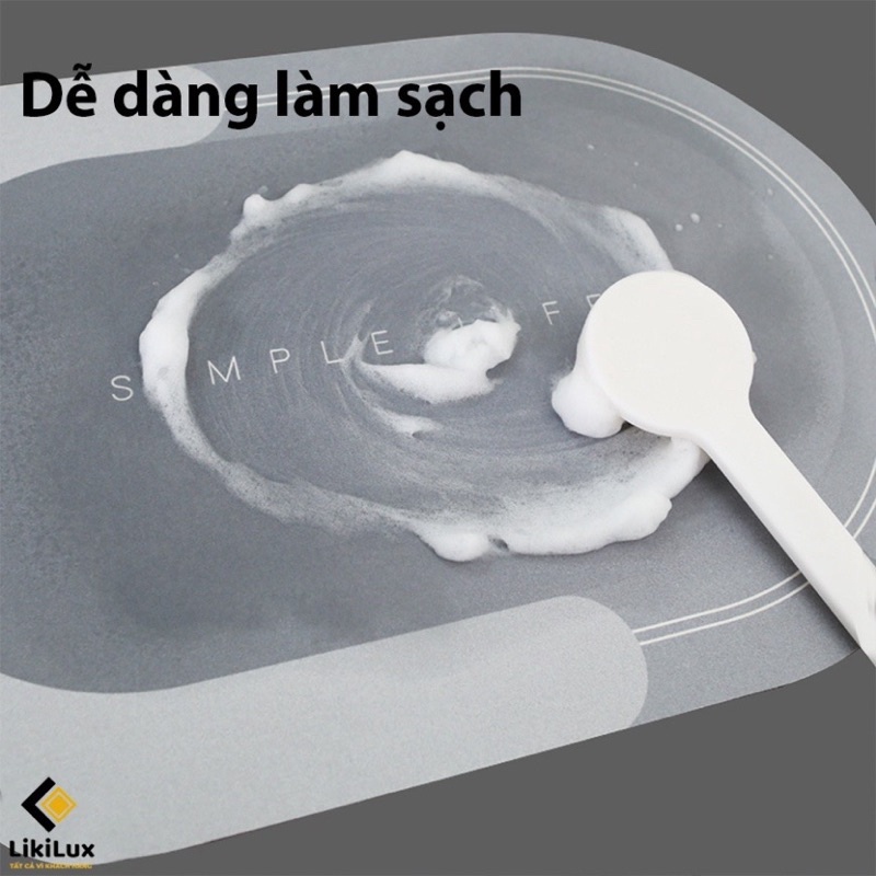 Thảm lau chân SUPO Mart kích thước 40x60Cm, thảm chùi chân silicon chống trượt, thầm nước