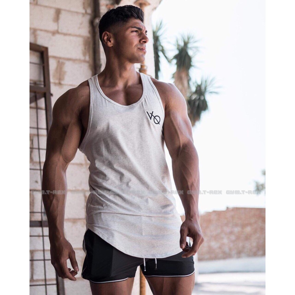 Áo tanktop tập gym stringer VQ SP170, Áo ba lỗ gym thun cotton siêu mát - Gym Trex