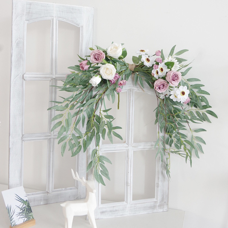 Dây lá liễu nhân tạo bằng lụa dùng cho trang trí 1m/7m DIY