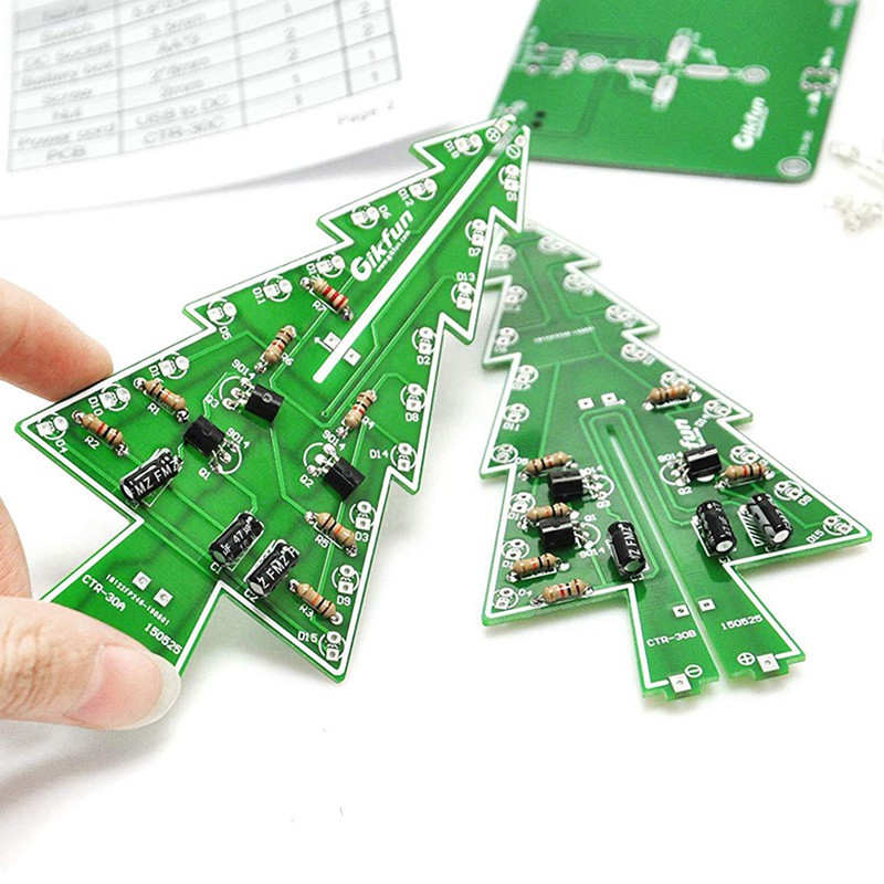 1 Bộ Cây Thông Giáng Sinh Có Đèn LED Ba Màu Sắc Thủ Công Sáng Tạo Làm Quà Tặng Giáng