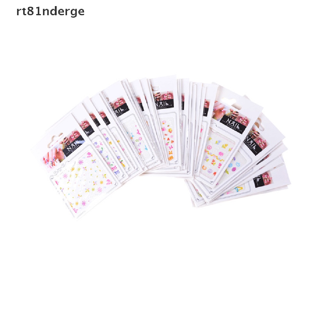 Set 5 Tấm Sticker Hoạt Hình Dán Trang Trí Móng Tay DIY An Toàn Thời Trang Cho Bé