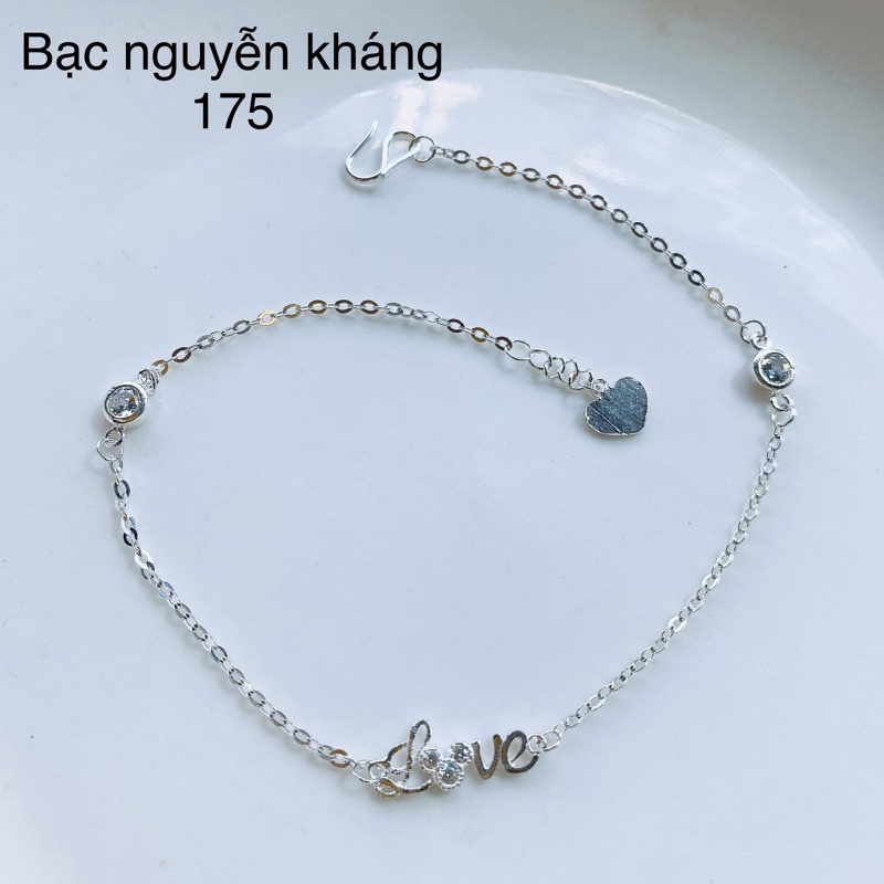 LẮC CHÂN NỮ BẠC TA HÌNH LẬP PHƯƠNG HÌNH CHỮ LOVE