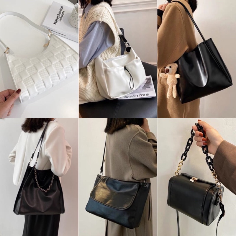 6 Mẫu Túi Da Đeo Chéo Kèm Xích Hand Bag Quai Rút SALE OFF D211407