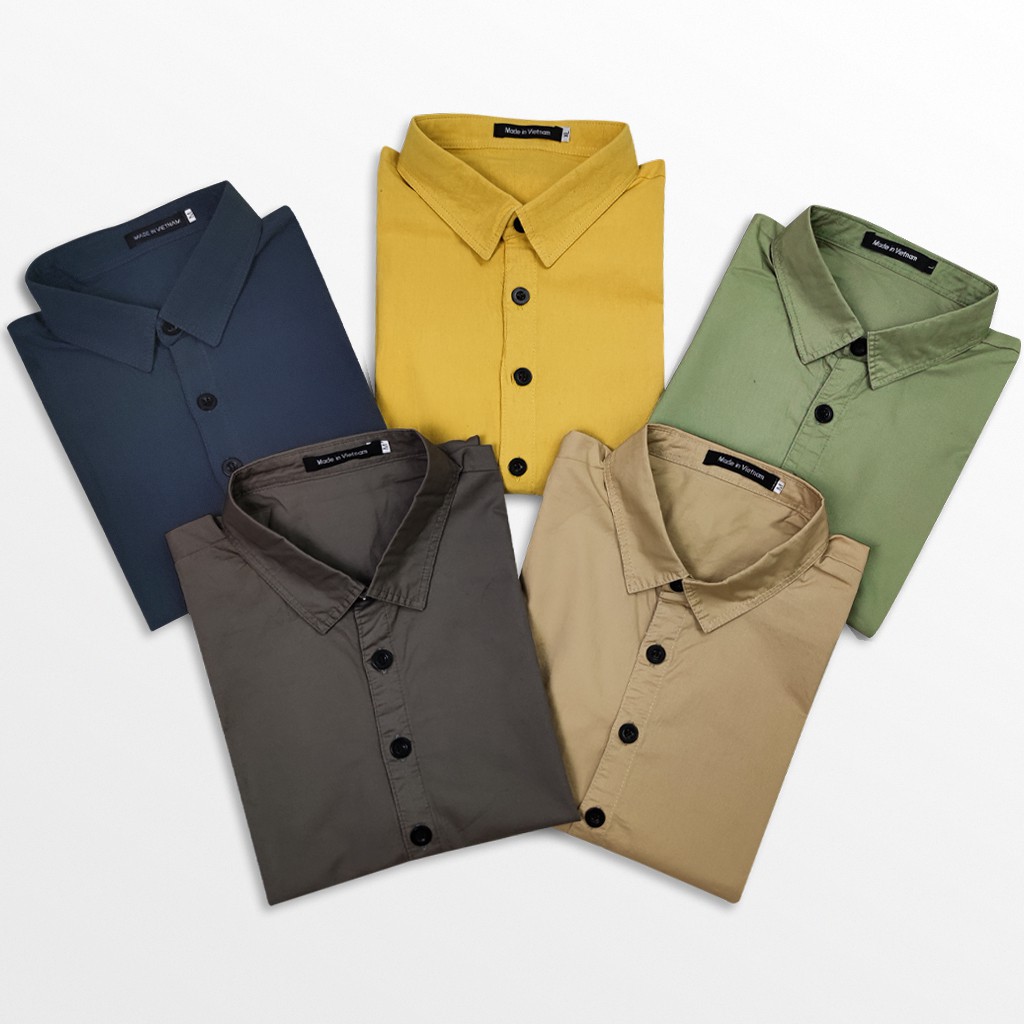 Áo sơ mi nam kaki TFUN mã TT71.0-Q, Áo sơ mi nam tay lỡ chất liệu kaki đẹp mặc mùa thu đông phong cách thể thao đẹp