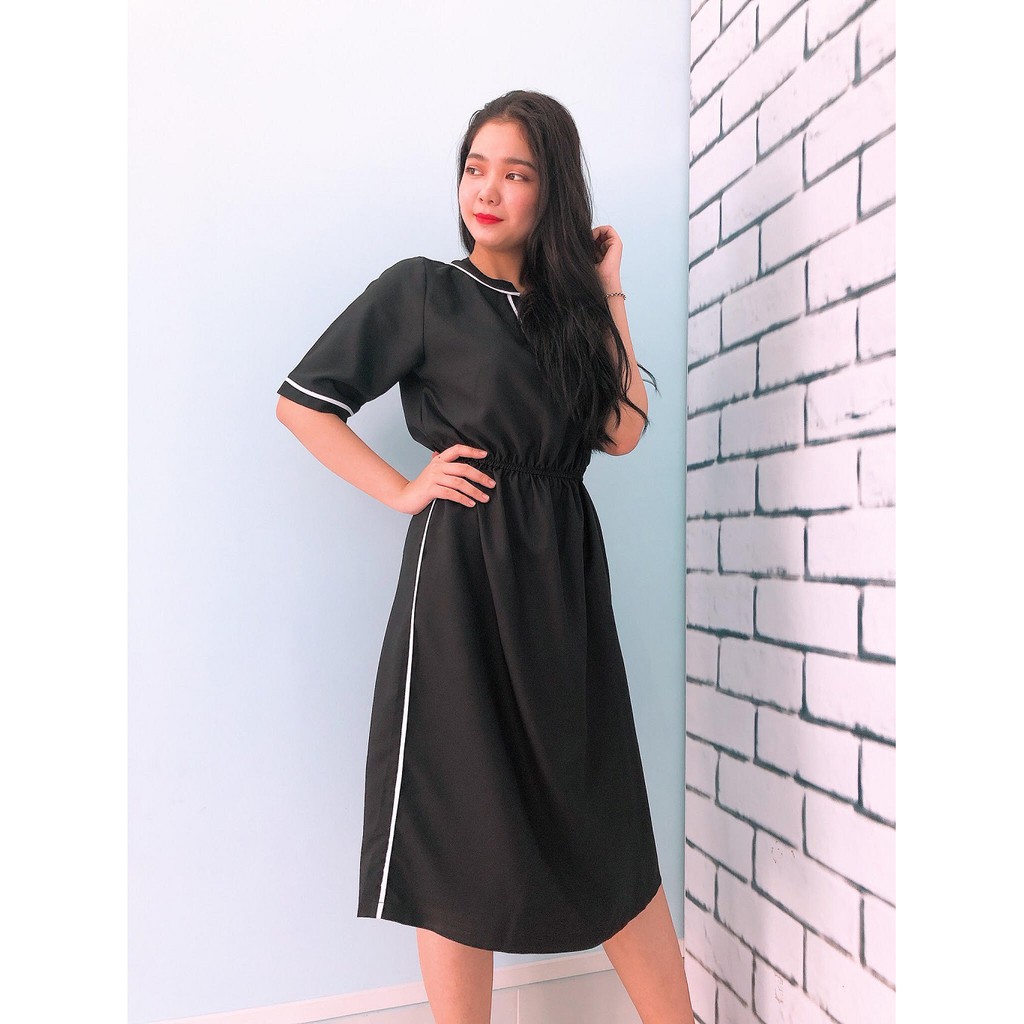 Đầm Suông Bo Eo, Cổ Áo Cách Điệu S&amp;M Thanh Lịch - GR0017