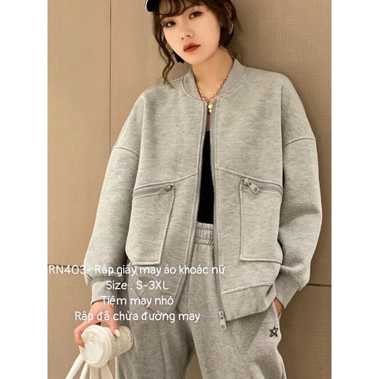 RN403_Rập giấy may áo khoác nỉ nữ