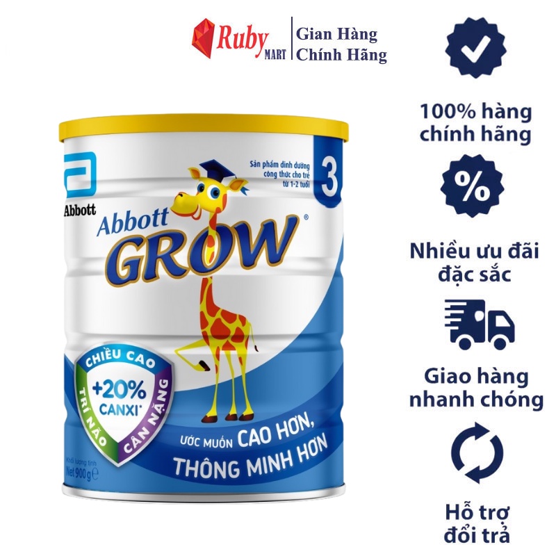 Sữa Bột Abbott Grow 3 Lon 900g