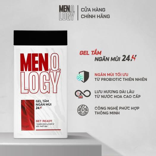 Gel tắm ngăn mùi 24 giờ MEN.O.LOGY Get Ready 350ml