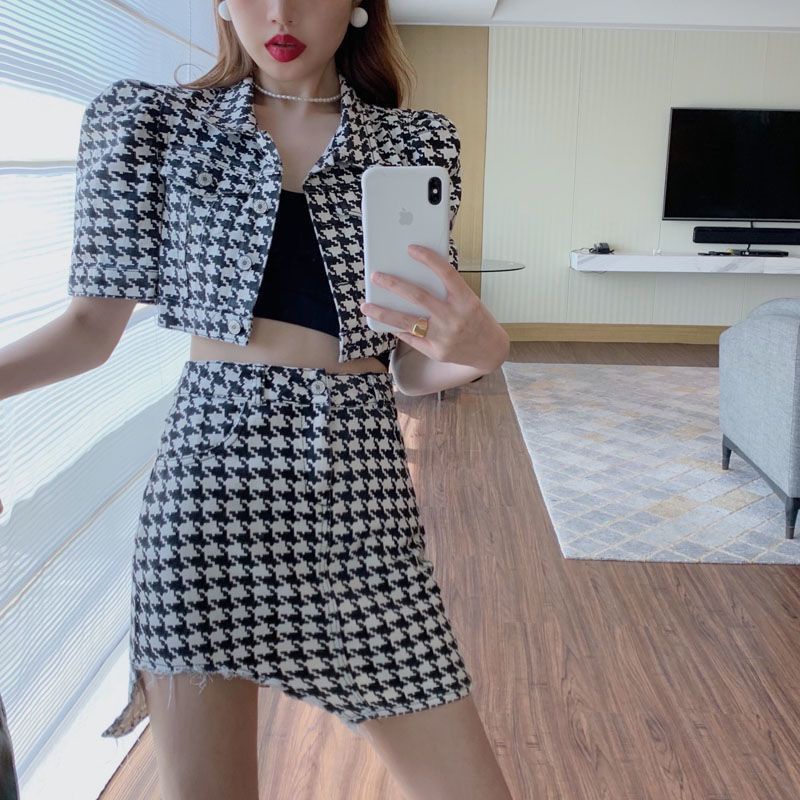 ❤od 2-3 tuần❤set váy kẻ suông