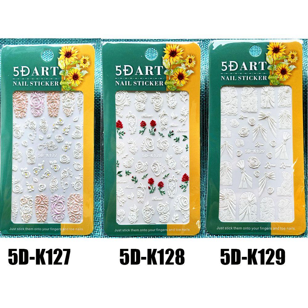 Miếng Dán Trang Trí Móng Tay Họa Tiết Hoa Hồng Dập Nổi DIY