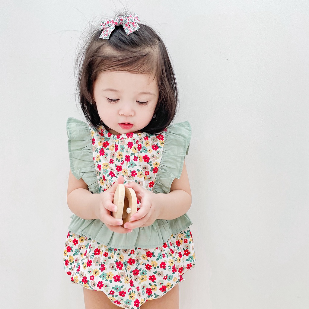 Sanlutoz Đứa bé Các cô gái Hoa Áo liền quần Bông