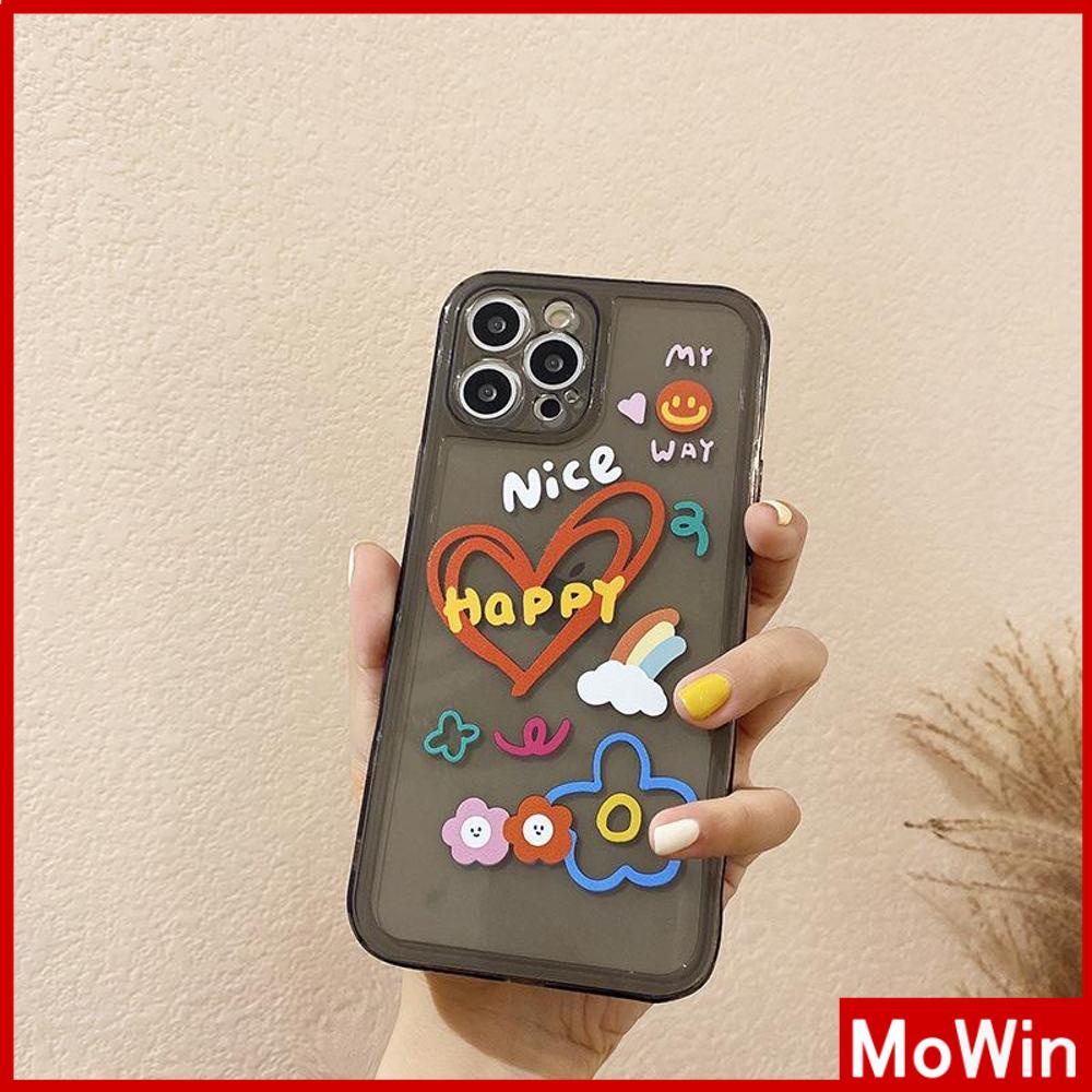 Ốp Điện Thoại Silicon Dẻo Trong Suốt Viền Vuông In Họa Tiết Graffiti Cho iPhone 13 Pro Max iPhone 12 Pro Max iPhone 11 iPhone 7 Plus