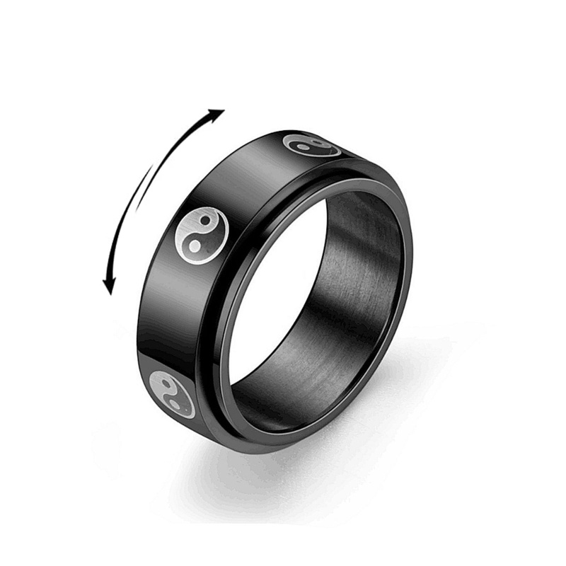 Nhẫn Đeo Tay Có Âm Dương Giảm Căng Thẳng Cho Nam Và Nữ