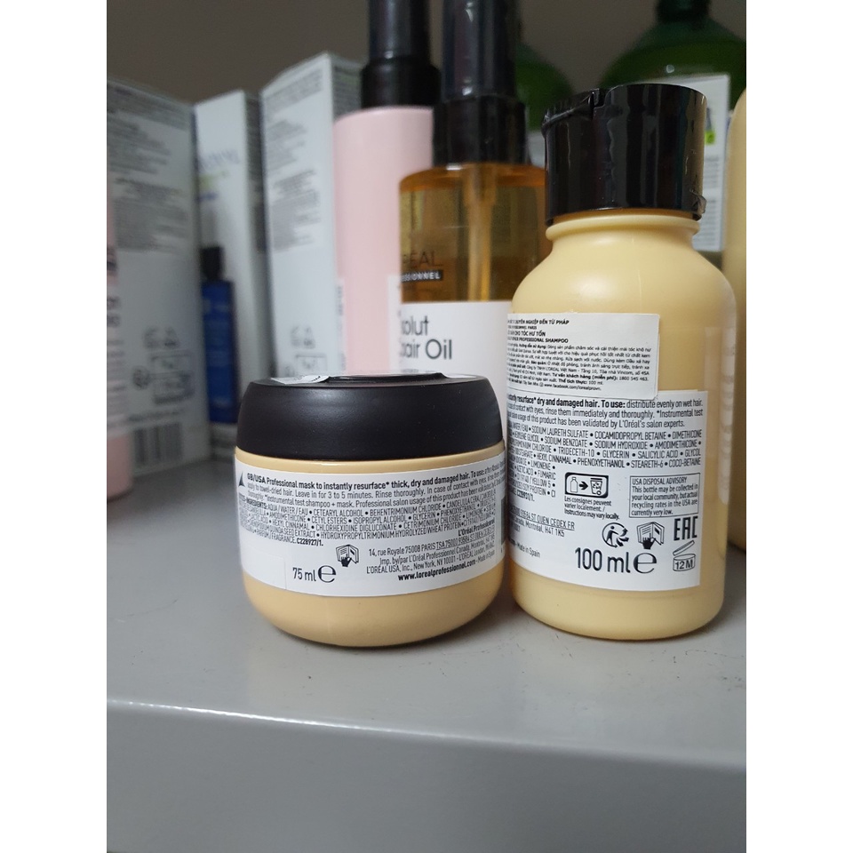 Bộ gội hấp du lịch Absolut repair Loreal 100ml + 75ml