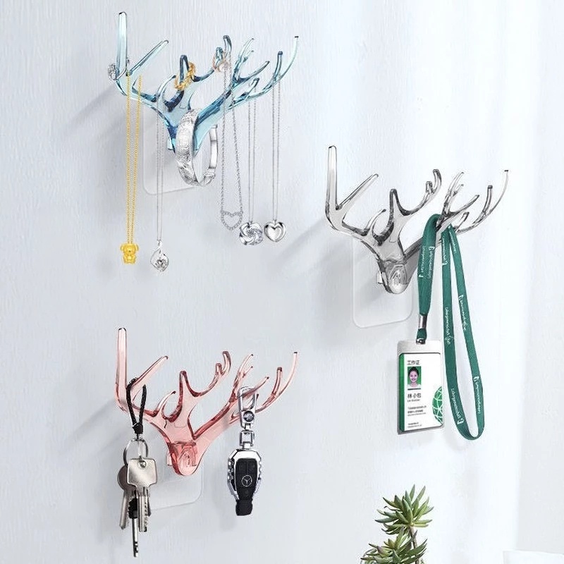 Móc treo đồ hình hươu trong suốt. giá treo đồ đa năng decor nhà đẹp gọn gàng