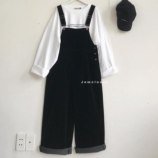 Yếm quần nhung COPAL eo cài - 3315  ( Jem Closet )