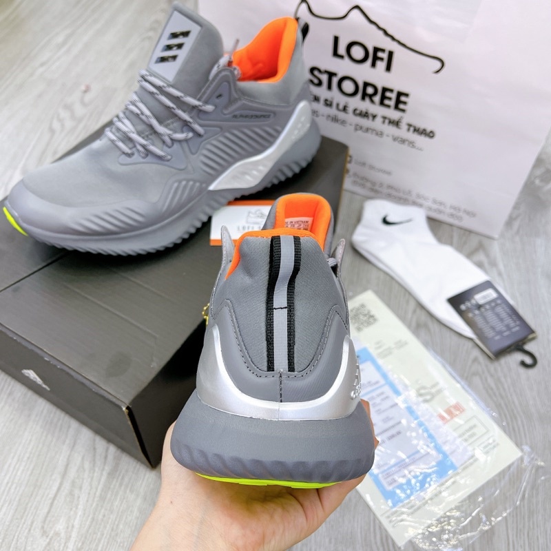 Giày thể thao giày sneaker Alpha bounce xám đế xanh hàng cao cấp