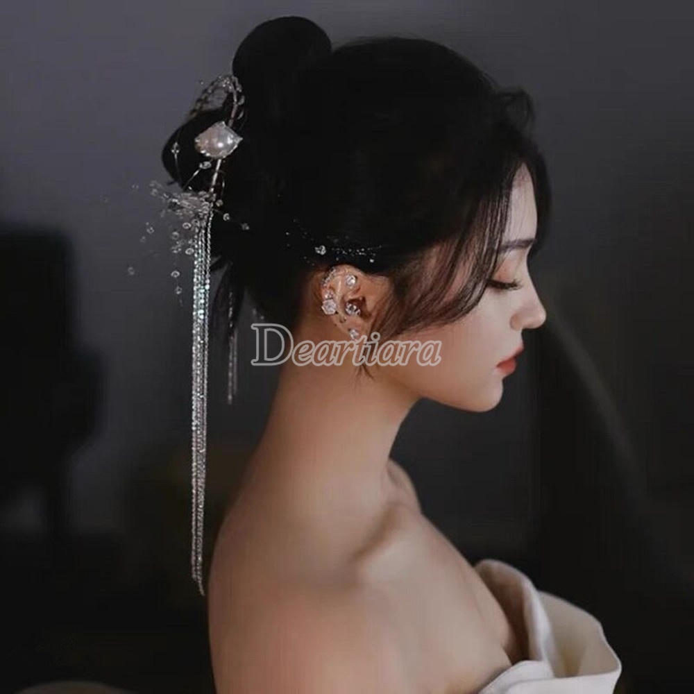 Phụ Kiện Trang Trí Tóc Cô Dâu Kiểu Dáng Thời Trang Thanh Lịch