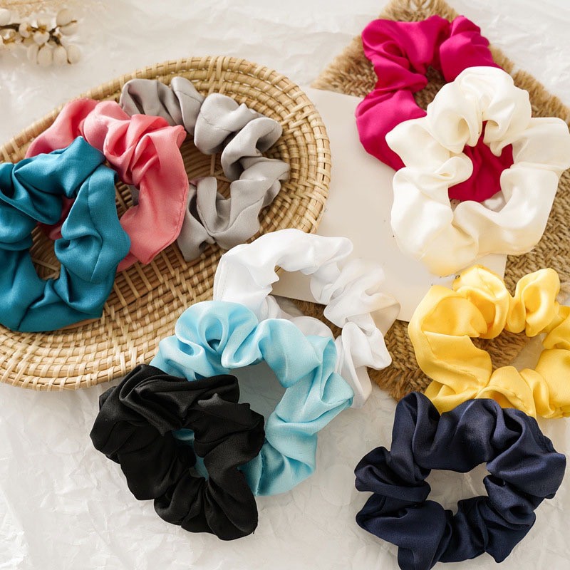 [Ảnh thật]CỘT TÓC VẢI SCRUNCHIES LỤA SATIN TÔNG XANH SANG TRỌNG-THỜI TRANG HÀN QUỐC NỮ PHỤ KIỆN GIÁ RẺ ĐẸP