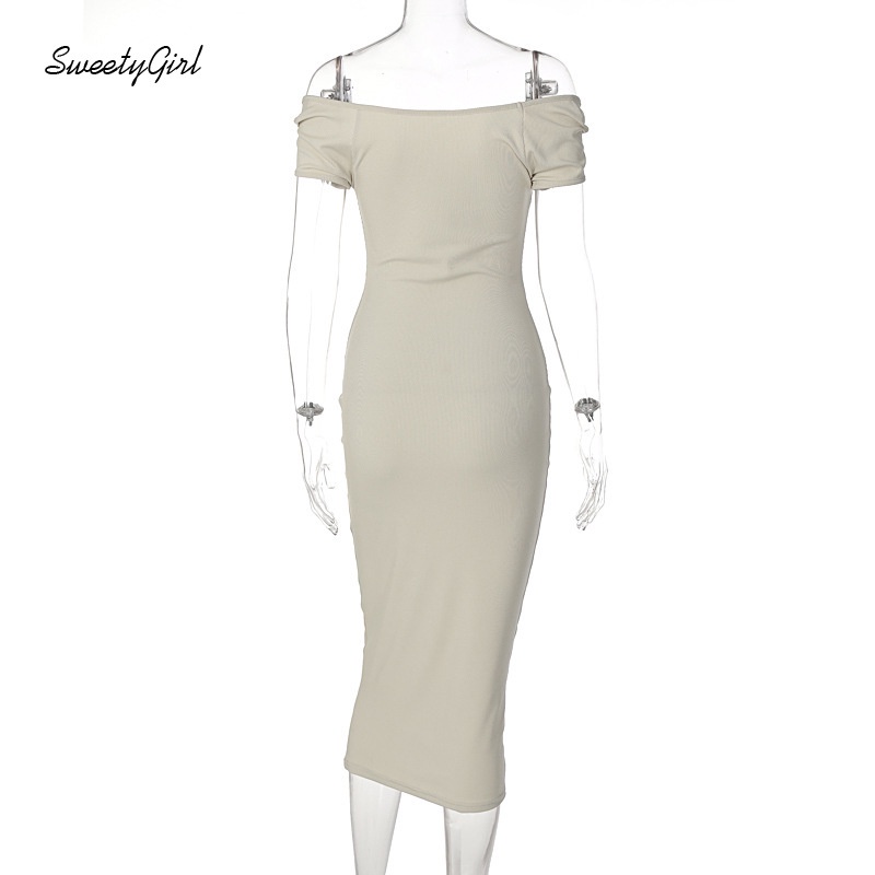 Đầm Dài Trễ Vai Có Gân 2022 Thời Trang Dành Cho Nữ