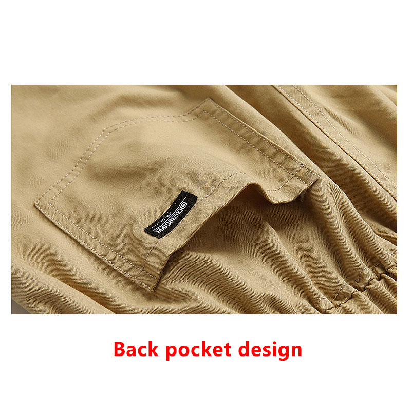 100% Cotton Men's Shorts Casual Short Pants with Back Pocket Classic Drawstring Cotton Pants M-4XL