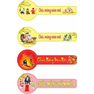 Combo 50 tem niêm phong - tem chúc mừng năm mới - size lớn