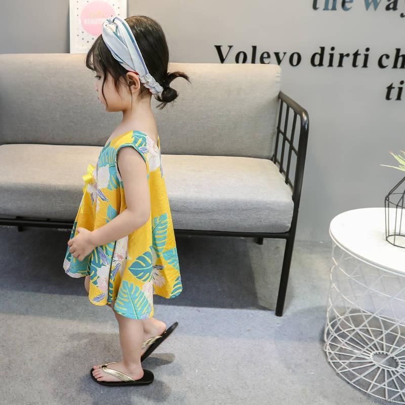 Đầm sát nách in họa tiết hoa xinh xắn dành cho trẻ em