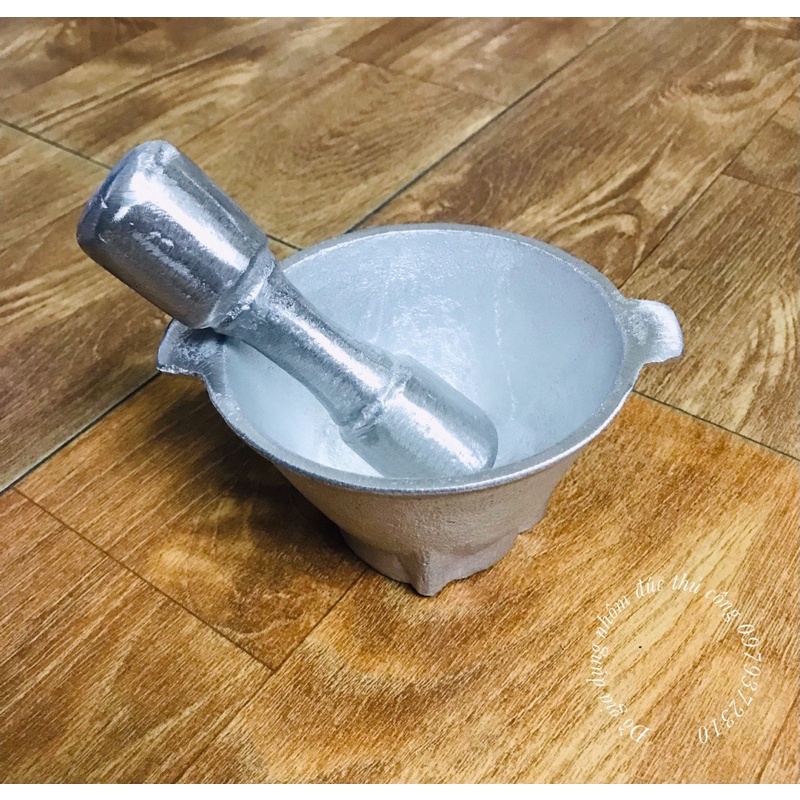 Bộ cối chày bằng mini 12cm, giã gừng, tỏi ớt bằng gang