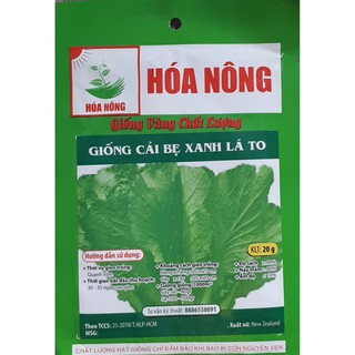 Hạt giống cải bẹ xanh lá to 20g