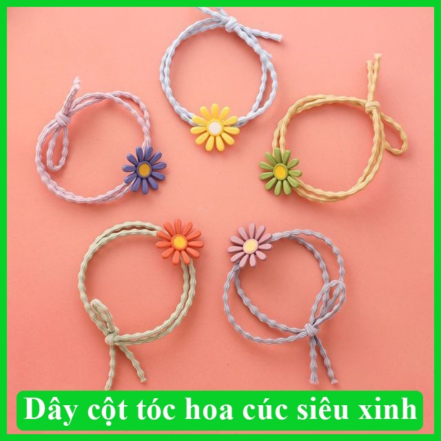 [Mã BMBAU50 giảm 7% đơn 99K] Dây Buộc Tóc Hoa Cúc Tabaha Chất Liệu Chun Bọc Vải Co Giãn Nhiều Màu Sắc 4.5cm