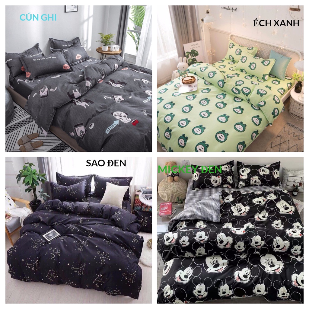 Bộ Ga Trải Giường, Ga Chun Bọc Nệm Cotton Poly Thoáng Mát Thấm Hút Mồ Hôi Mẫu MÂY CẦU VỒNG