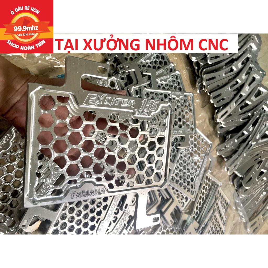 Che Két Nước Exciter 155, Ex2021 VVA Nhôm CNC Cao Cấp Khắc Chữ Bo Viền Gia Công Sắc Sảo - Màu Bạc
