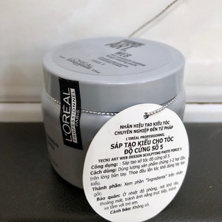 [chính hãng] Sáp vỗ L'oreal Tech.ni Art Web Design sculpting paste Force 5 tạo kiểu tóc 150ml (SPAIN)
