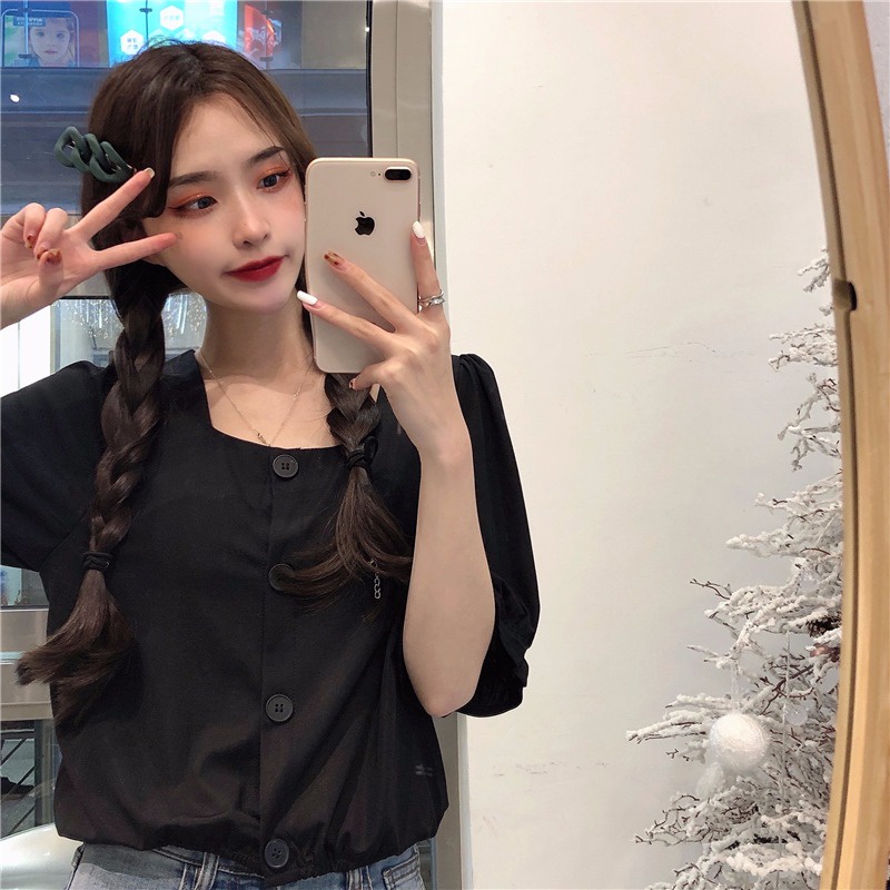 Áo Sơ Mi Tay Ngắn Dáng Rộng Phong Cách Hàn Quốc Thời Trang Mùa Hè Cho Nữ