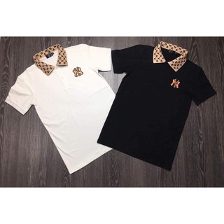 Áo thun nam ngắn tay cổ trụ viền cổ thêu chữ Ny cực hot 2021( LĐ UNISEX SHOP )